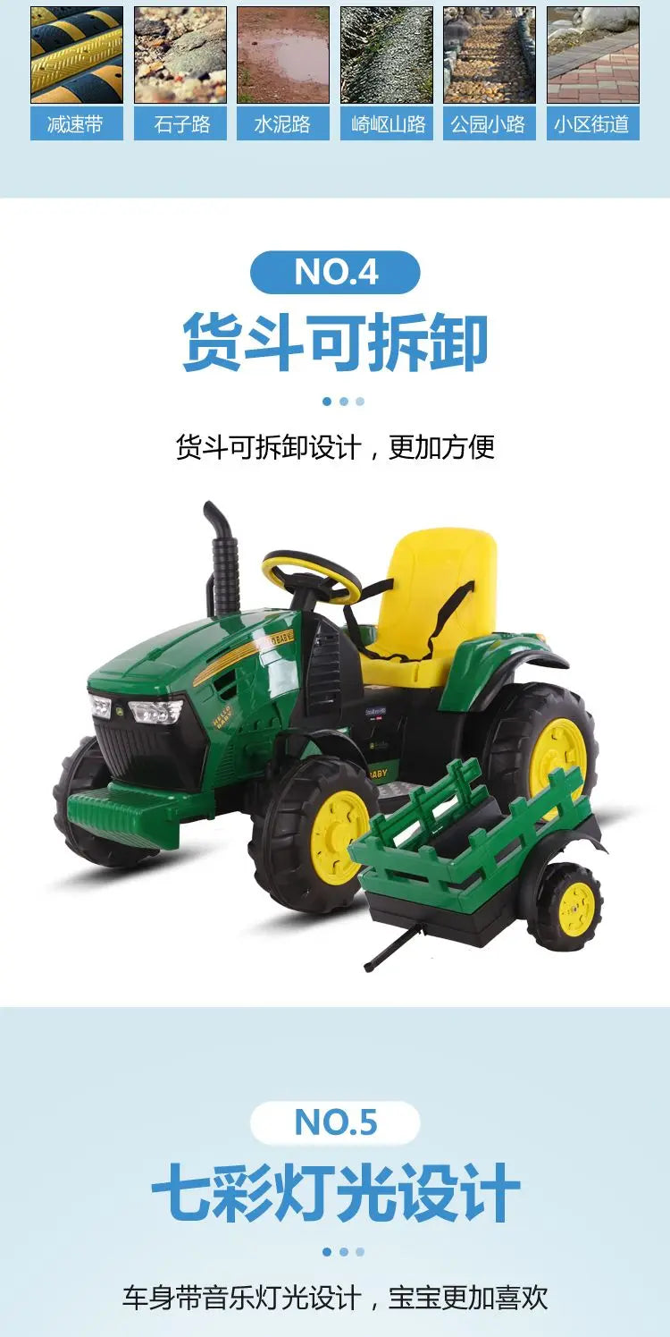 XL Tractor Electric Toy Car with Bucket Child Baby Remote Control Double Car Oversized