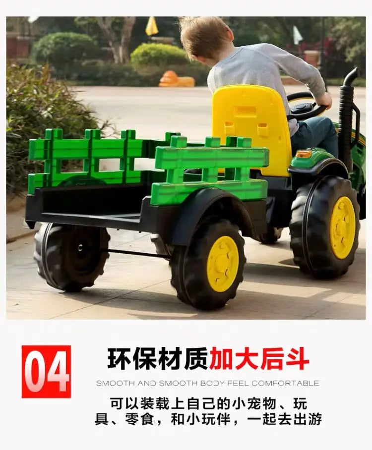 XL Tractor Electric Toy Car with Bucket Child Baby Remote Control Double Car Oversized