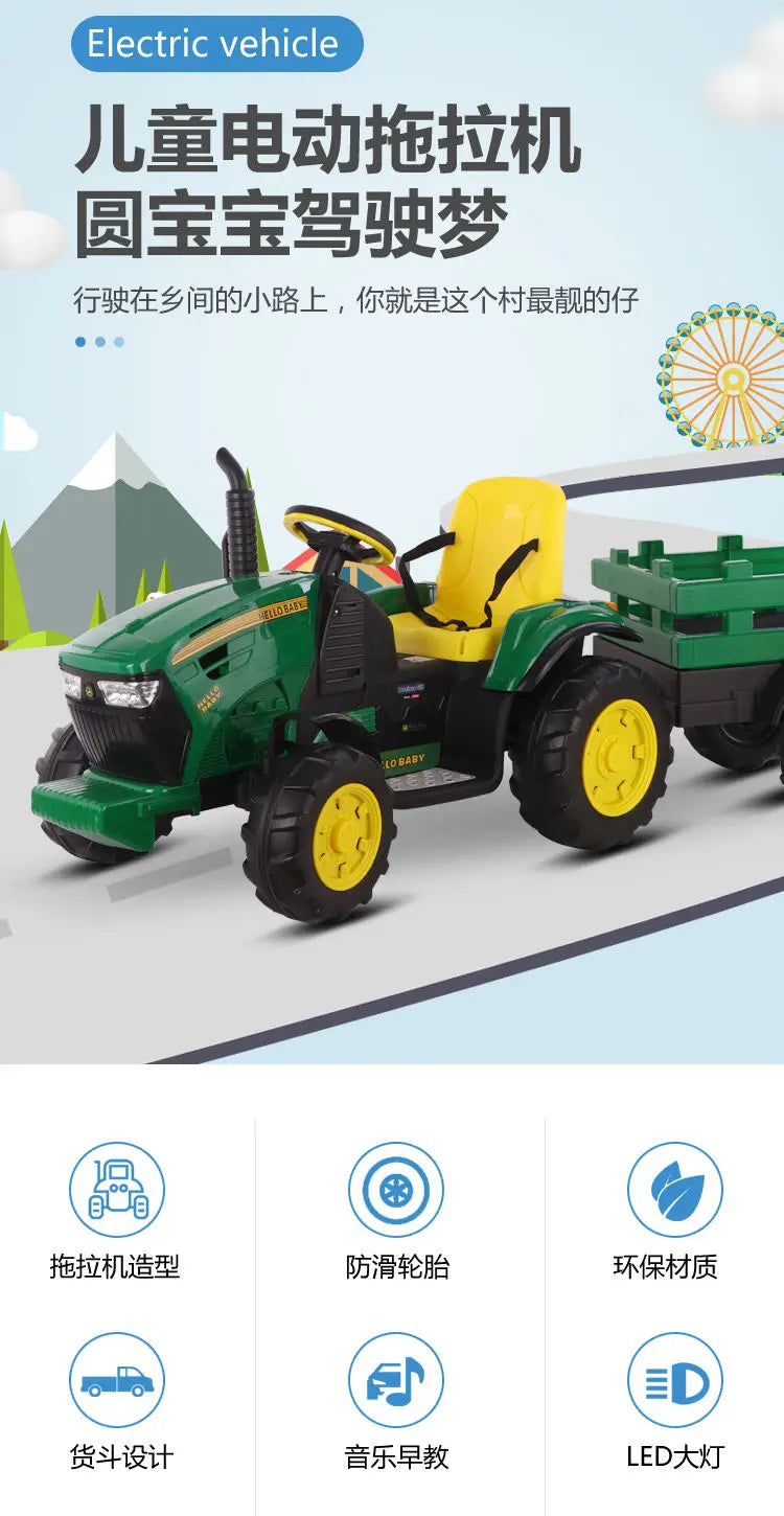 XL Tractor Electric Toy Car with Bucket Child Baby Remote Control Double Car Oversized