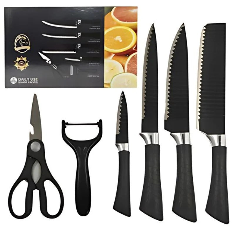 Kit de facas e tesouras de cozinha