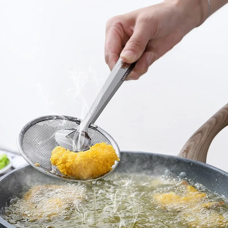 Acessórios de cozinha Multifuncional Aço Inoxidável Peneira Filtro Colher Frito Alimentos Óleo Coador Clipe Ferramentas de Cozinha Portáteis Gadgets